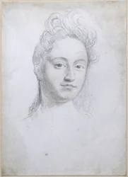 Porträtt av Sarah Churchill, hertiginna av Marlborough (1660-1744) (blyerts på pergament)